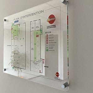 plan d'intervention et d'évacuation incendie plexiglass